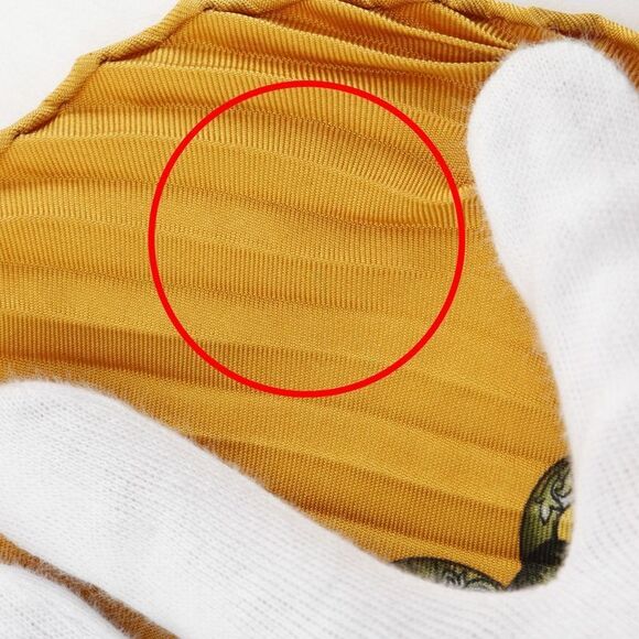 Hermes Pleated Carre LES Tambours Tambour Drum Silk Orange Women's Scarf - Picture 5 of 8